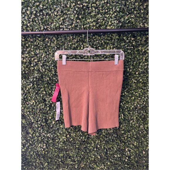 Carbon38 High Rise Camel Brown Ribbed Lounge Short Sz Small NWT - Picture 4 of 6
